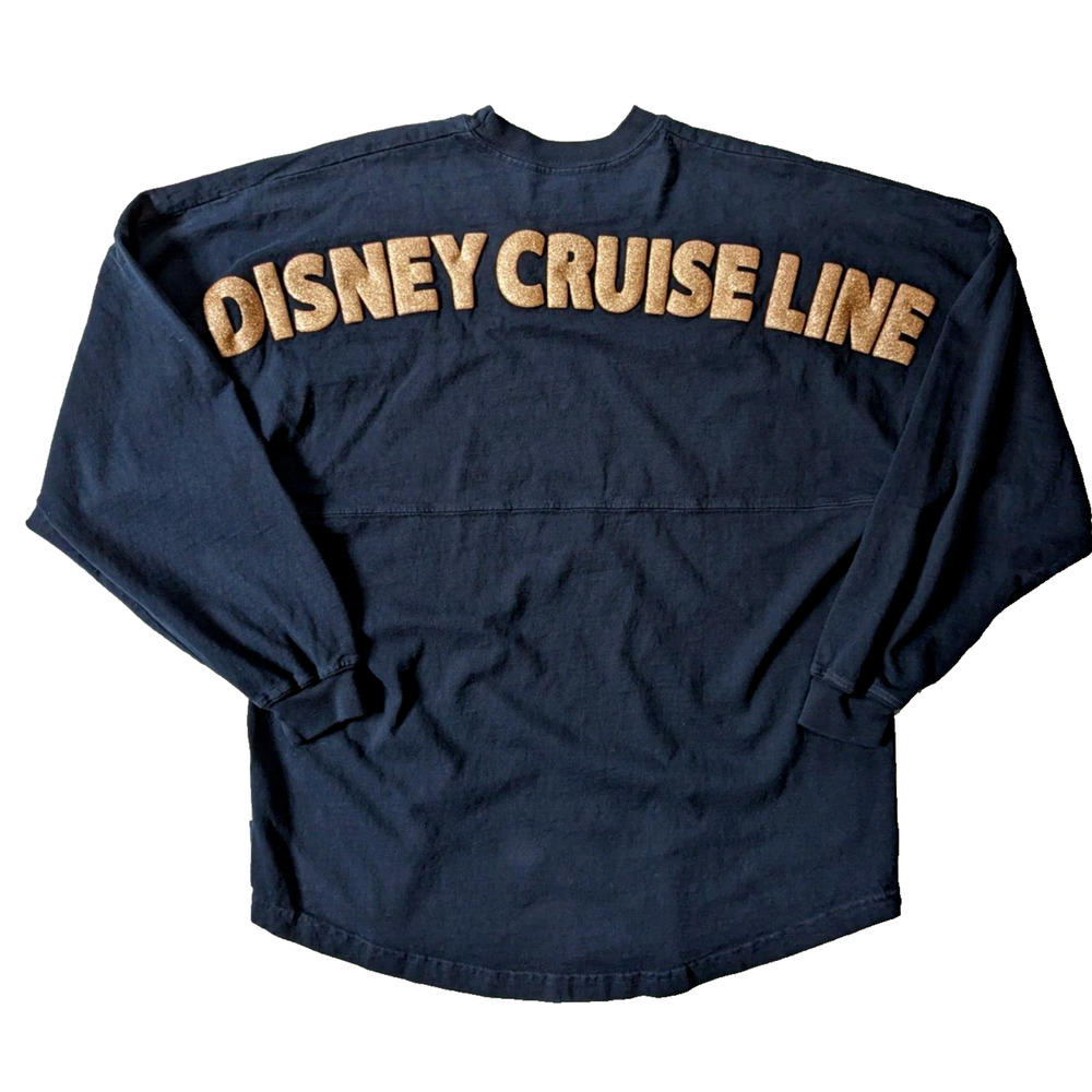 Disney Cruise Line Spirit Jersey Size S Blue With Gold Glitter LongSleeve Shirt